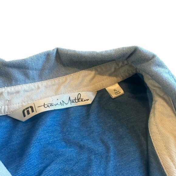 Travis Mathew Light Blue Polo Shirt Golf Cotton Blend Casual Classic Size XL - Picture 6 of 12